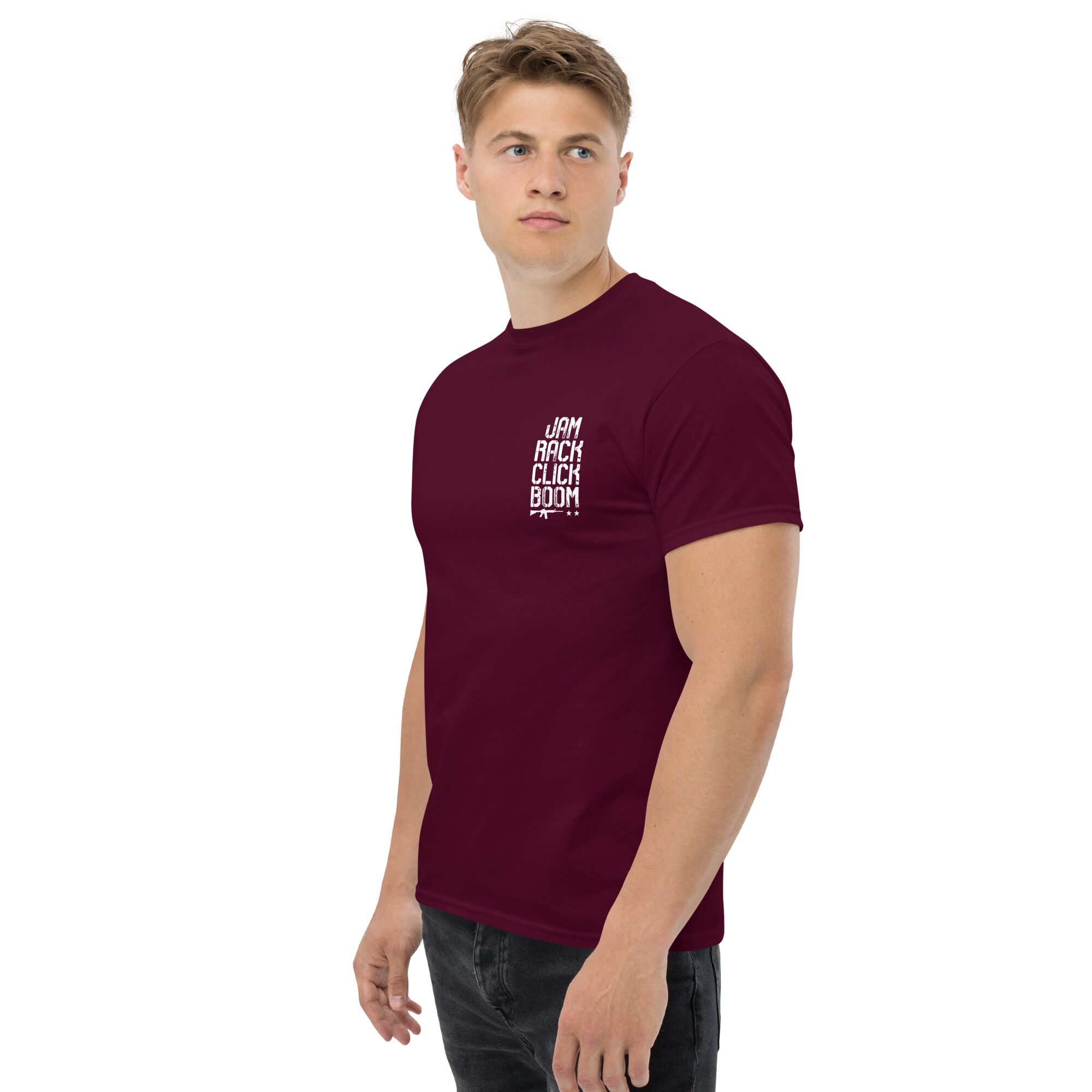 unisex-classic-tee-maroon-left-front-666b6c7a4b6e1.jpg